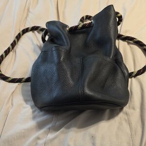 Rebecca Minkoff Black Leather Backpack with Rope Handles
